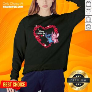 Premium Disney Stitch And Lilo Happy Valentine Day Sweatshirt - Design by handstee.com