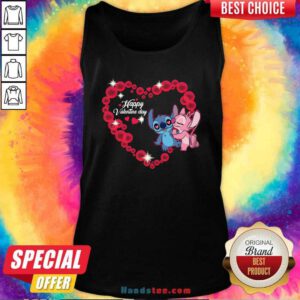 Premium Disney Stitch And Lilo Happy Valentine Day Tank Top - Design by handstee.com