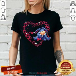 Premium Eeyore Heart Valentine Day V-neck - Design by handstee.com