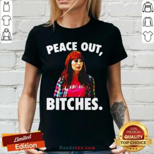 Premium Felicia Day Peace Out Bitches V-neck - Design by handstee.com
