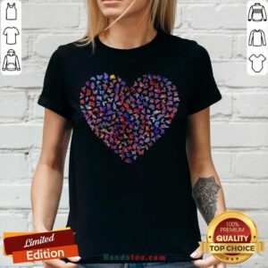Premium Heart Butterfly V-neck - Design by handstee.com