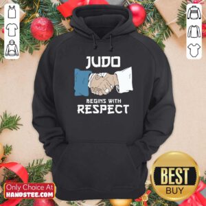 Premium Judo Begins With Respect Hoodie - Design by handstee.com