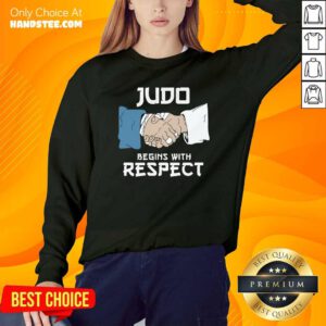 Premium Judo Begins With Respect Sweatshirt - Design by handstee.com
