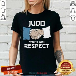 Premium Judo Begins With Respect V-neck - Design by handstee.com