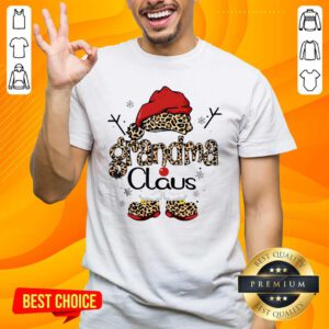 Leopard Grandma Claus Ugly Christmas Shirt- Design By Handstee.com
