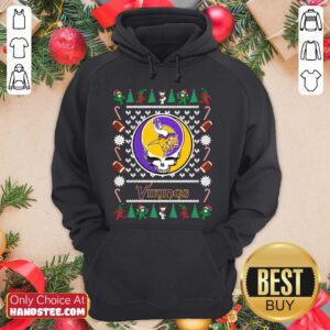 Minnesota Vikings Grateful Dead Ugly Christmas Hoodie- Design By Handstee.com