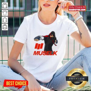 Premium Muselk Punch Red V-neck - Design by handstee.com