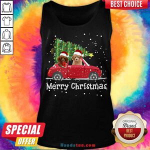 Poodle Red Car Truck Christmas Tree Santa Xmas Dog - Merry Christmas Poodle Dog Tank-Top- Design By Handstee.com