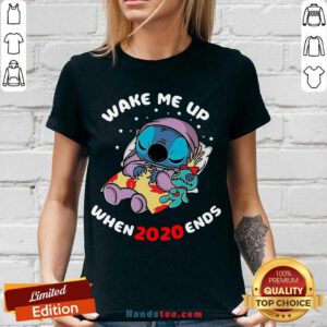 Stitch Wake Me Up When 2020 Ends V-neck- Design By Handstee.com