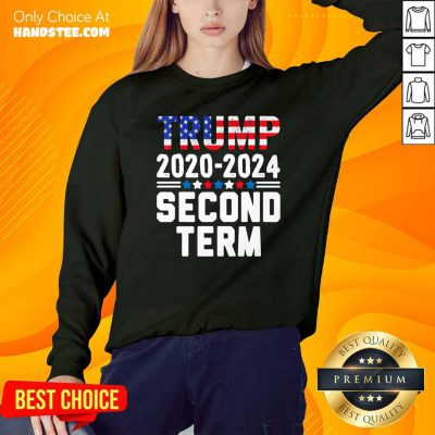 Premium Trump 2020 2024 Second Term Vintage American Flag Sweatshirt- Design by handstee.com