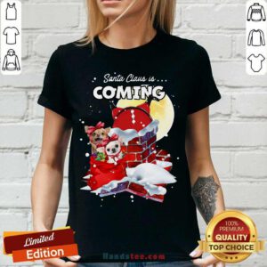 Chihuahua Santa Is Coming Gift For You Crewneck Ugly Christmas V-neck- Design By Handstee.com