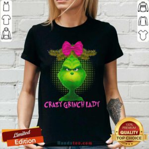Crazy Grinch Lady V-neck- Design By Handstee.com