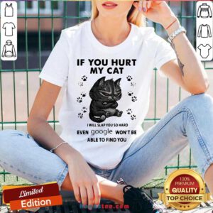 If You Hurt My Cat I Will Slap You So Hard Even Google Won’t Be Able To Find You V-neck- Design By Handstee.com