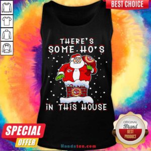 Kansas City Chiefs Christmas There Is Some Hos In This House Santa Stuck In The Chimney NFL Youth Tank-Top- Design By Handstee.com