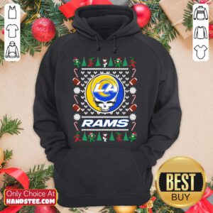 Los Angeles Rams Grateful Dead Ugly Christmas Hoodie- Design By Handstee.com
