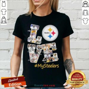 Love Pittsburgh Steelers MySteelers Signatures V-neck- Design By Handstee.com