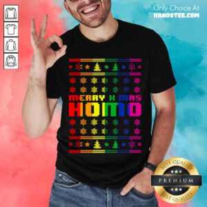 Merry X Mas Homo Rainbow Color Bisexual Homosexual Pride Shirt- Design By Handstee.com