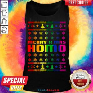 Merry X Mas Homo Rainbow Color Bisexual Homosexual Pride Tank-Top- Design By Handstee.com