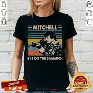 Mitchell Eye On The Sammich Vintage V-neck- Design By Handstee.com