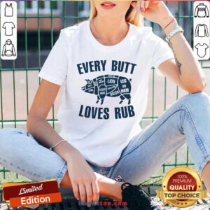 Pig Every Butt Loves Rub V-neck- Design By Handstee.com