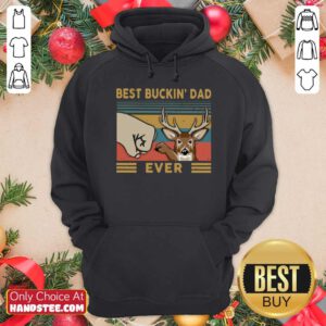 Reindeer Best Buckin’ Dad Ever Vintage Hoodie- Design By Handstee.com