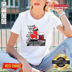 Santa Claus I Want You To Park That Big Red And Light Right On This Rooftop Ugly Christmas V-neck- Design By Handstee.com
