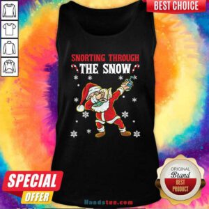 Snorthing Through The Snow Dabbing Santa Claus Face Mask Toilet Paper Hand Sanitizer Tank Top- Design by handstee.com