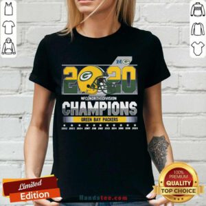 Top 2020 NFC North Division Champions Green Bay Packers V-neck - Design by handstee.com