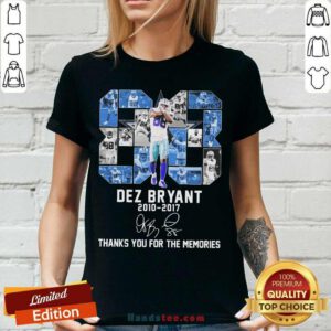 88 Dez Bryant 2010 2017 Thanks You For The Memories Signature V-neck- Design By Handstee.com