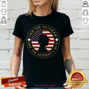 Top American Flag I Am The Veteran And The Veteran’s Wife V-neck - Design by handstee.com