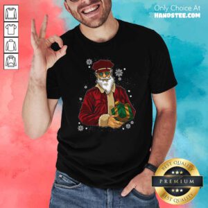 Cool Santa Police Officer Giving Gift On Ugly Christmas Shirt- Design By Handstee.com