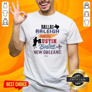 Top Dallas Raleigh Tennessee Austin Boston New Orleans Shirt - Design by handstee.com
