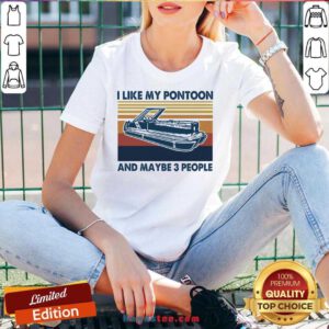 I Like My Pontoon And Maybe 3 People Vintage Retro V-neck- Design By Handstee.com
