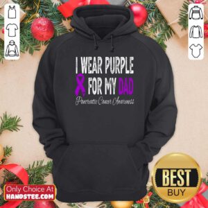 Top I Wear Purple For My Dad Pancreatic Cancer Awareness Ribbon Hoodie - Design by handstee.com