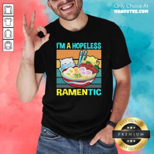 Top Kawaii Ramen Cat Noodles I’m A Hopeless Ramentic Vintage Shirt - Design by handstee.com