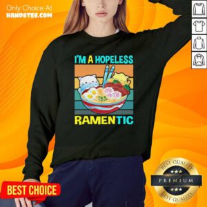 Top Kawaii Ramen Cat Noodles I’m A Hopeless Ramentic Vintage Sweatshirt - Design by handstee.com