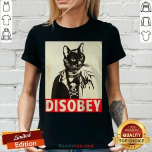 Radical Cat Disobey V-neck- Design By Handstee.com