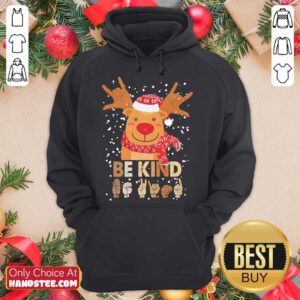 Reindeer Santa Be Kind Christmas Hoodie- Design By Handstee.com