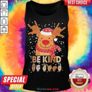 Reindeer Santa Be Kind Christmas Tank-Top- Design By Handstee.com