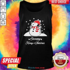 Top Snowpy Merry Christmas Sweater Christmas Snoopy Peanuts Tank Top- Design by handstee.com
