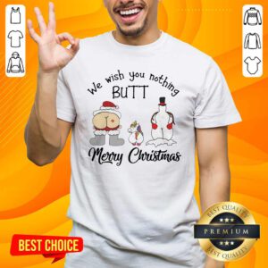 Unicorn We Wish You Nothing Butt Merry Christmas Shirt - Design by handstee.com