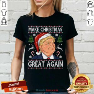 Official Trump Make Christmas Great Again Christmas V-neck - Design by handstee.com