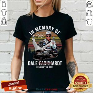 Vintage Retro In Memory Of Dale Earnhardt February 18 2001 Signature V-neck - Design by handstee.com