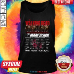 Walking Dead 11th Anniversary 2010 2021 10 Seasons 147 Episodes Thank You For The Memories Signatures Tank Top - Design by handstee.com