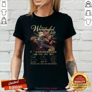 Amused Its A Wonderful Life 75th V-neck - Design by Handstee.com