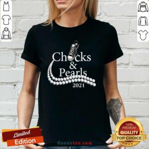 Amused Kamala Harris Chucks And Pearls 2021 Too Ladies Tee - Design By Handstee.com