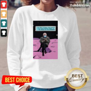 Angry Bernie Sanders Mittens Sitting Of Earth 2 Long-Sleeved
