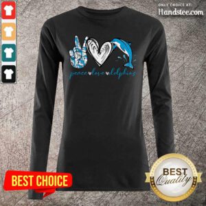 Angry Peace Love And Dolphins 2021 Long-Sleeved