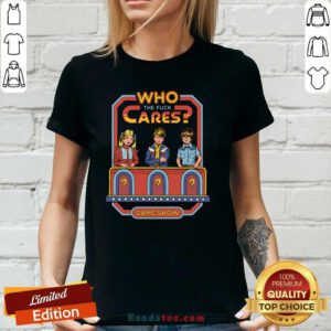 Angry Who 52 Cares Game Show V-neck - Design by Handstee.com