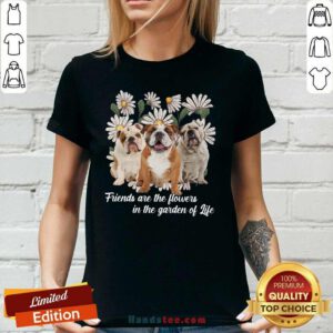 Anxious Pugs Friends Are The Flowers 1 Ladies Tee